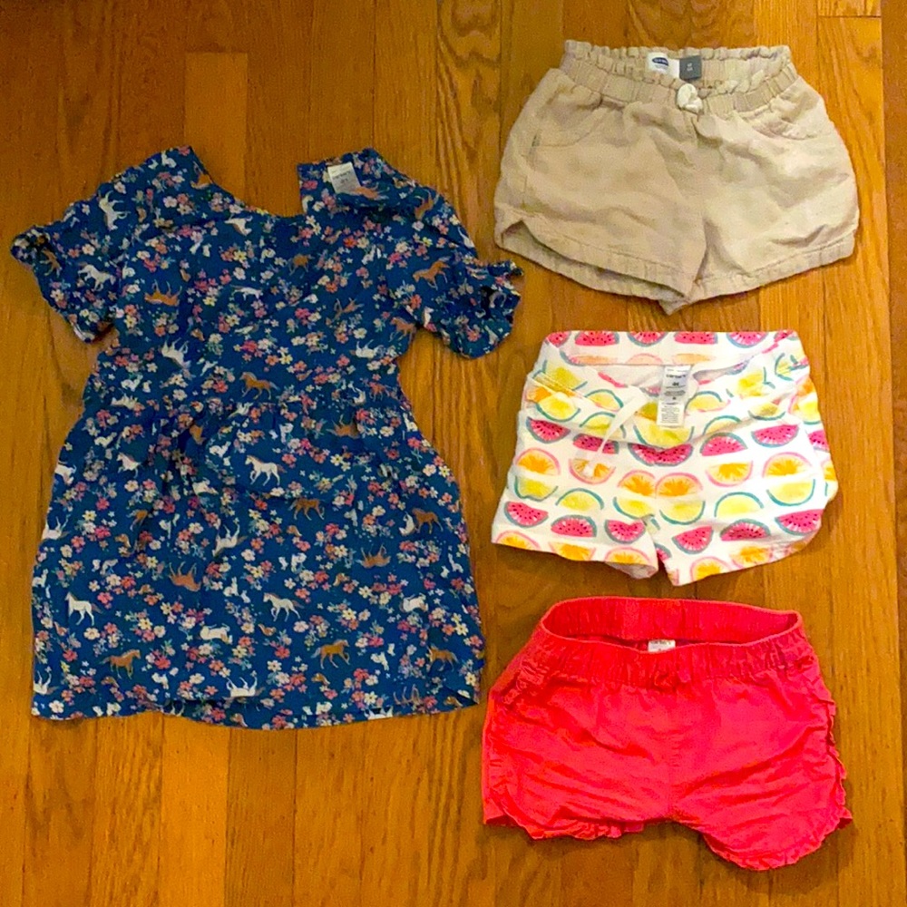 Size 4T dress and shorts - Carter’s and old navy